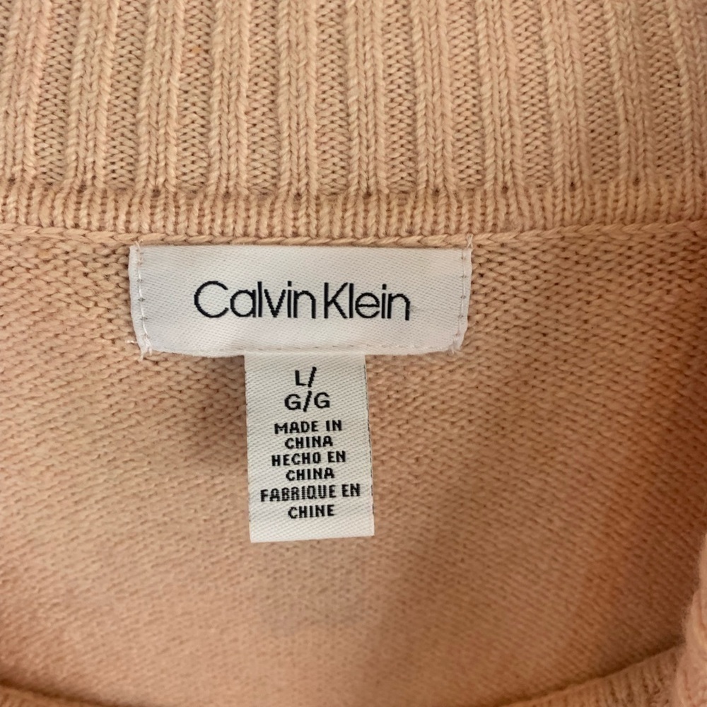 Calvin Klein Cozy Baby Pink Ribbed Knit Turtleneck Sweater - Picture 8 of 11